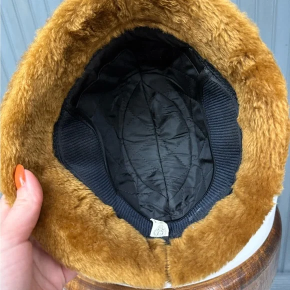 1960s Camel Faux Fur Bucket Hat Mod Union Made Medium Vintage Winter Hat - Picture 7 of 11